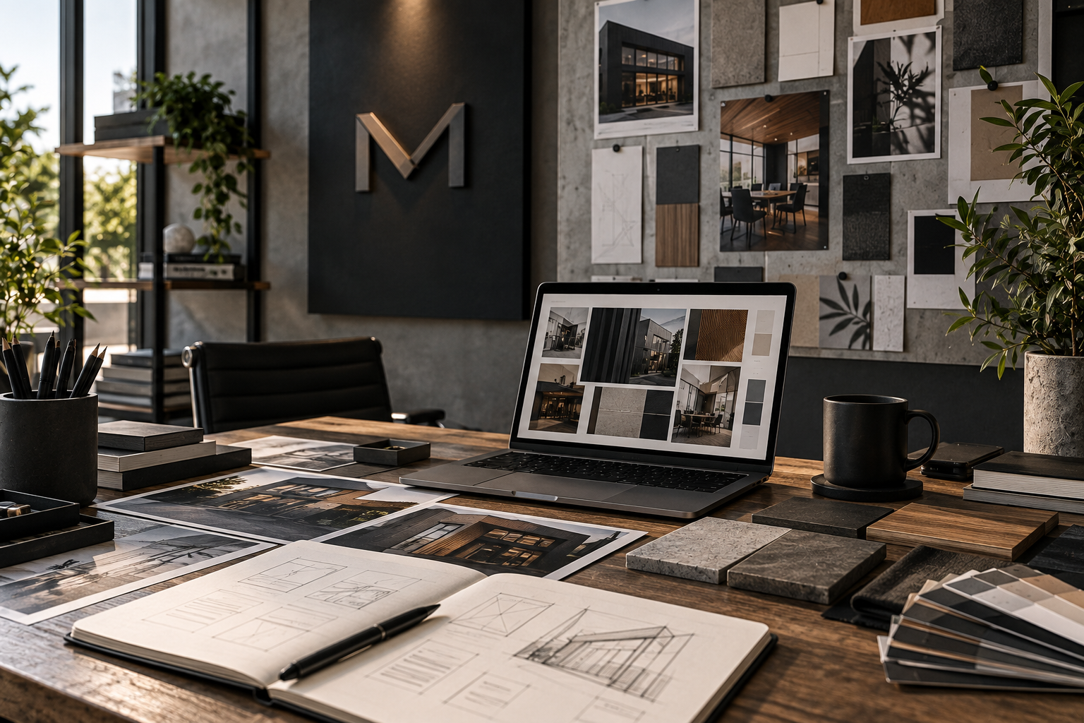 Modern industrial creative workspace